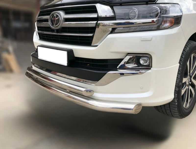 Защита переднего бампера двойная d76/60 мм для Toyota Land Cruiser 200 Series Рестайлинг 2  Юко TLCEL200.18.03