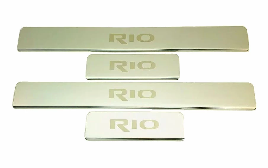 Накладки на пороги из нержавеющей стали 4шт. для Kia Rio III Рестайлинг