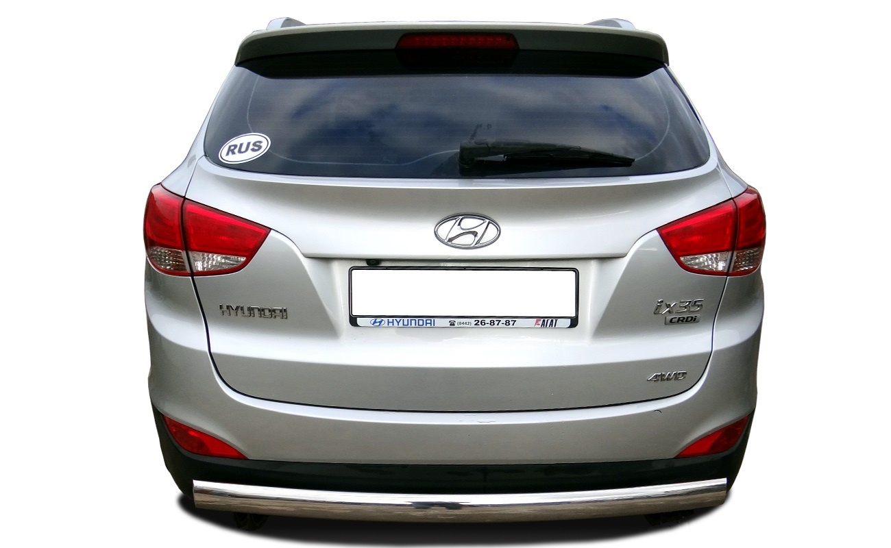 Защита заднего бампера овал d75х42 мм для Hyundai ix35 I
