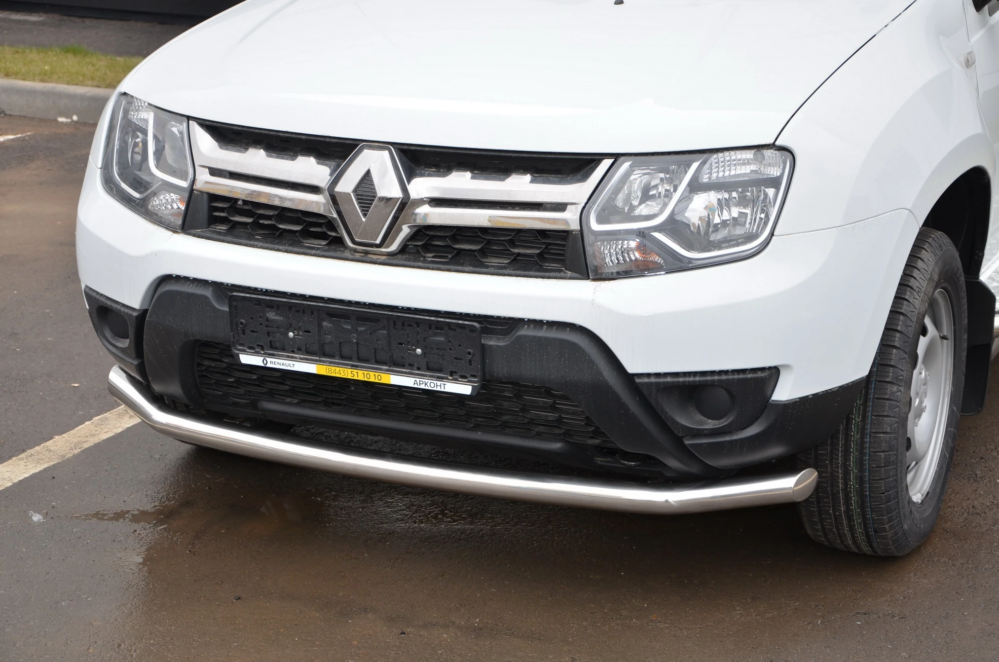 Защита переднего бампера d60 мм для Renault Duster I Рестайлинг  Юко RD.17.02