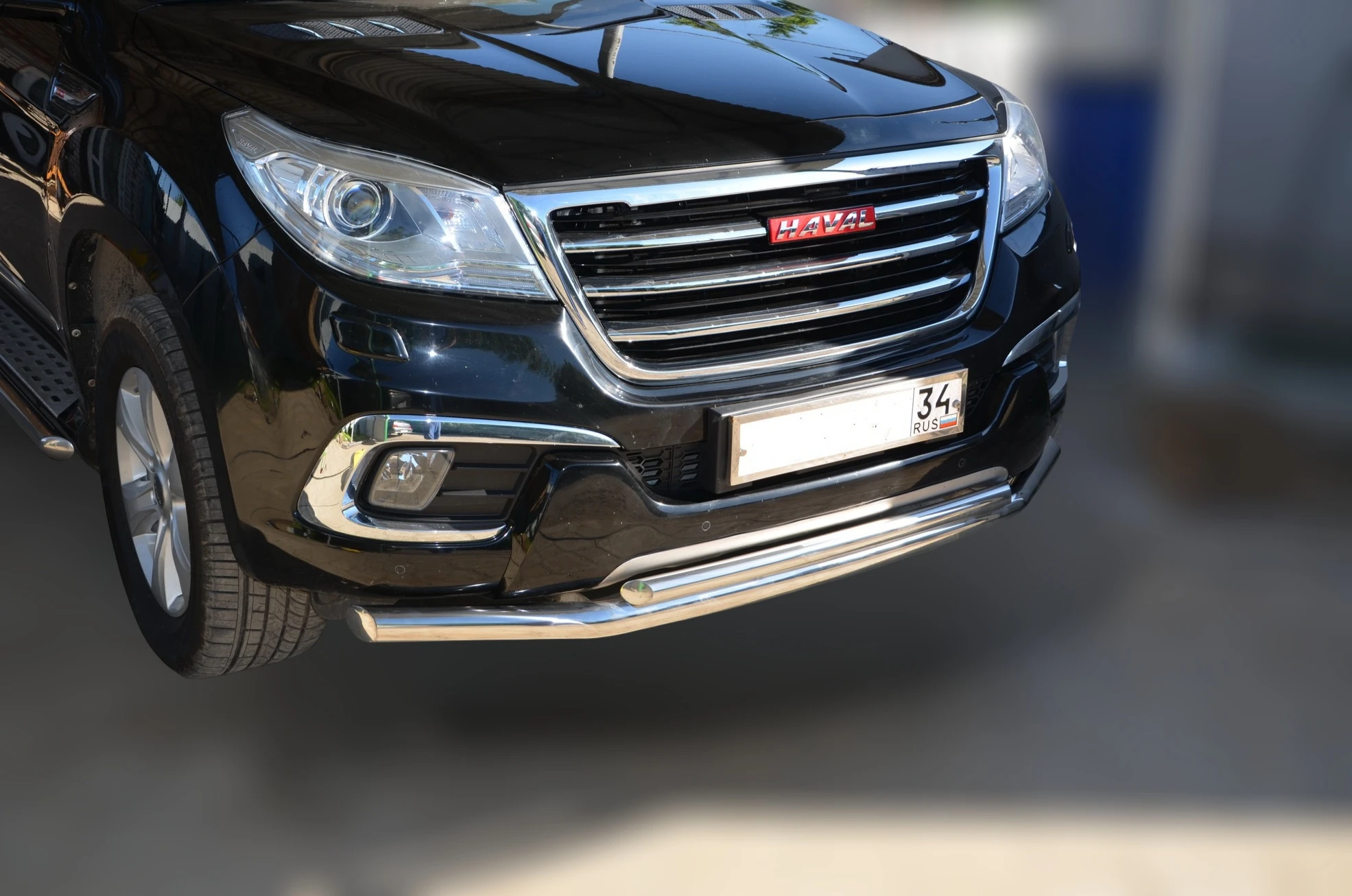 Защита переднего бампера двойная d60/42 мм для Haval H9 I  Юко GWH9.17.04