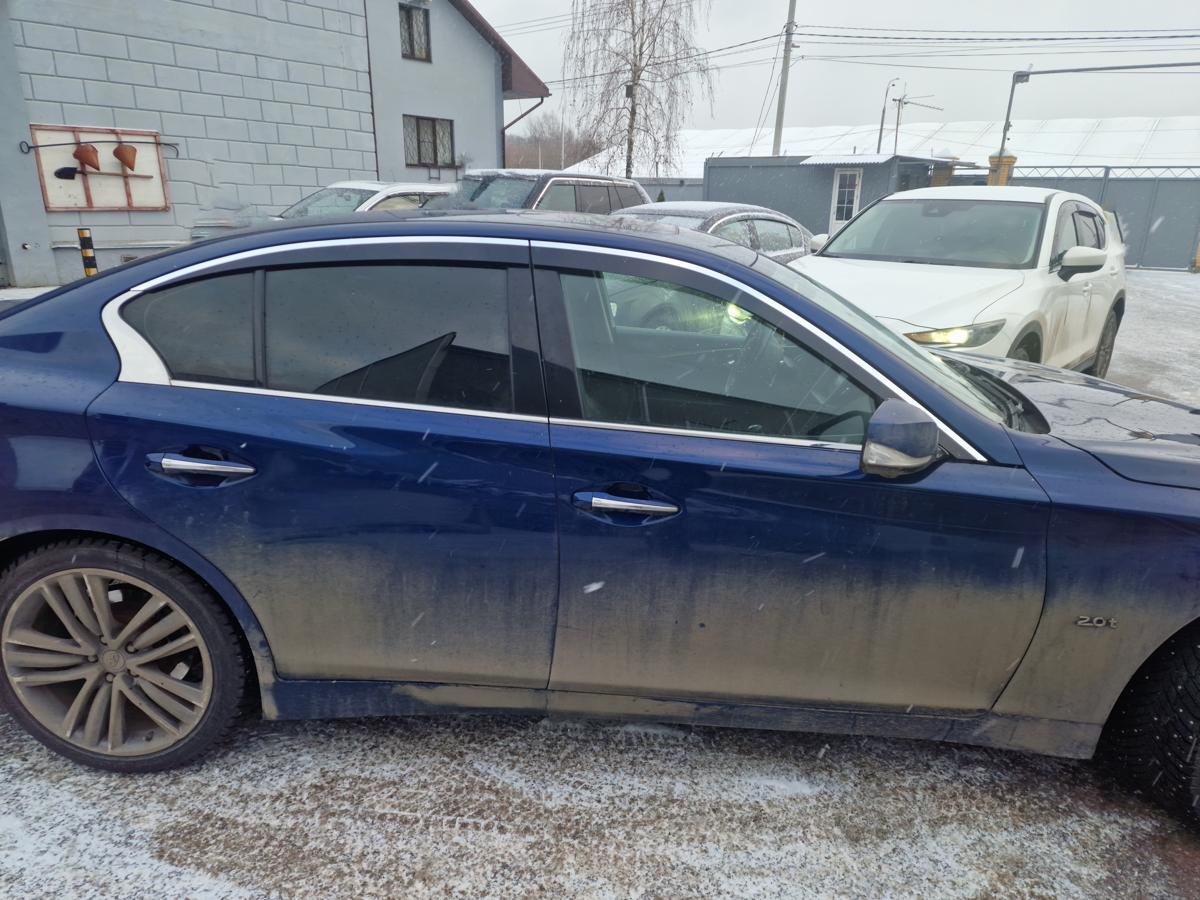 Дефлекторы окон 2D с хром накладками 4 шт. для Infiniti Q50 I Рестайлинг