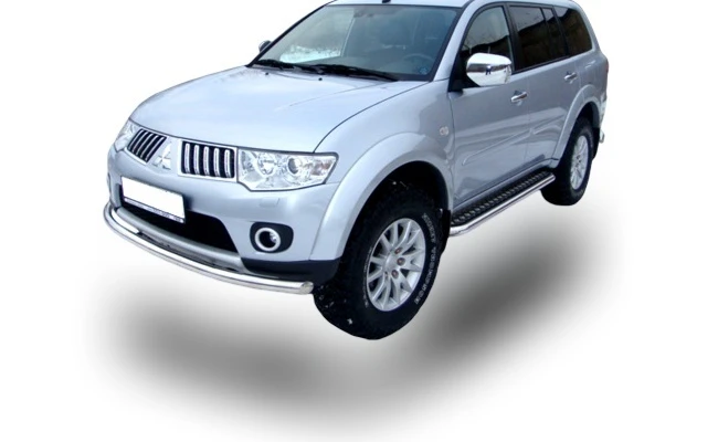 Защита переднего бампера d76 мм для Mitsubishi Pajero Sport II  Юко MSPS.08.01