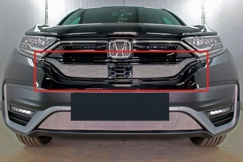 Защитная сетка радиатора верх 2 части для Honda CR-V V Рестайлинг Хром Стрелка 11 HCRV19.top.chrome