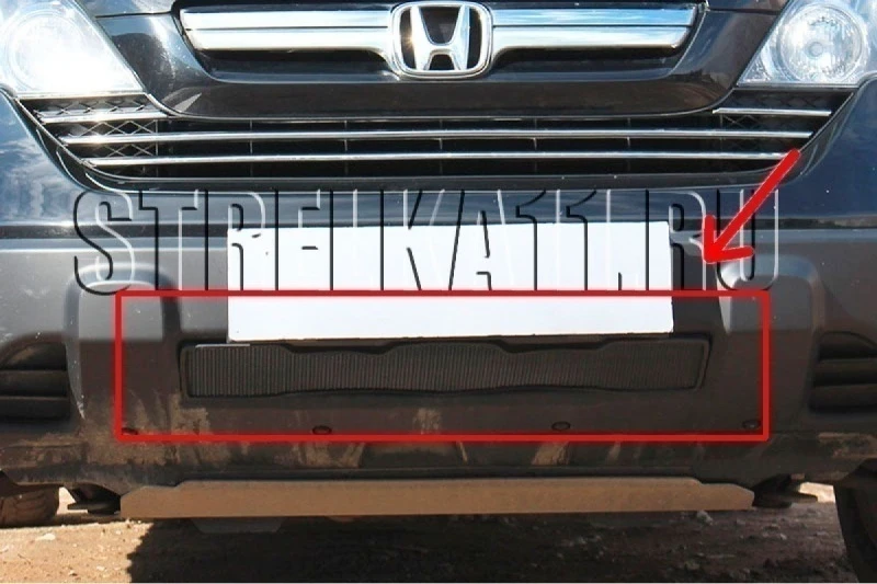 Защитная сетка радиатора для Honda CR-V III Черный Стрелка 11 HCR-V07.black
