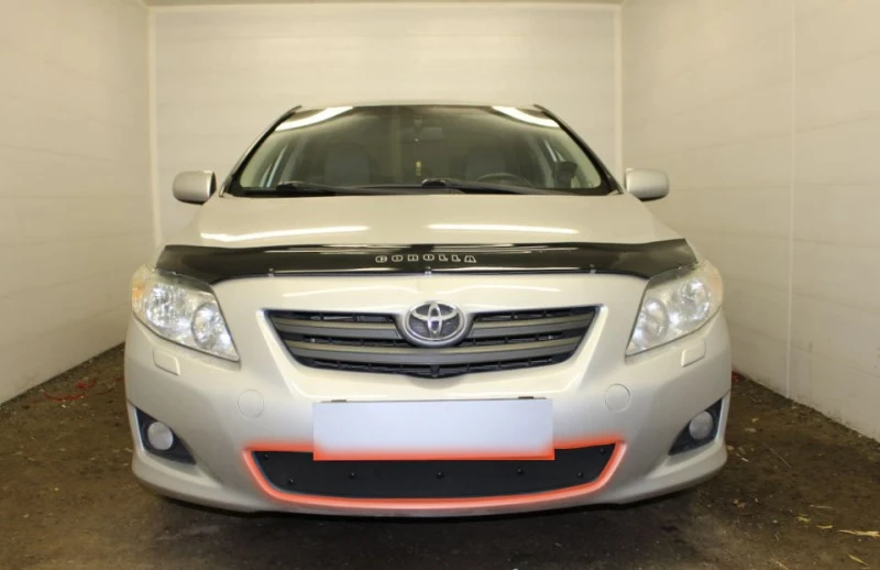 Зимняя заглушка радиатора к съемной сетке для Toyota Corolla X (E140, E150) Черный Стрелка 11 TCOR06