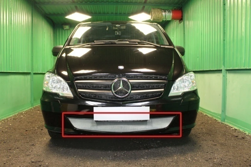 Защитная сетка радиатора для Mercedes-Benz Vito II (W639) Рестайлинг Хром Стрелка 11 MBVITO10.chrome