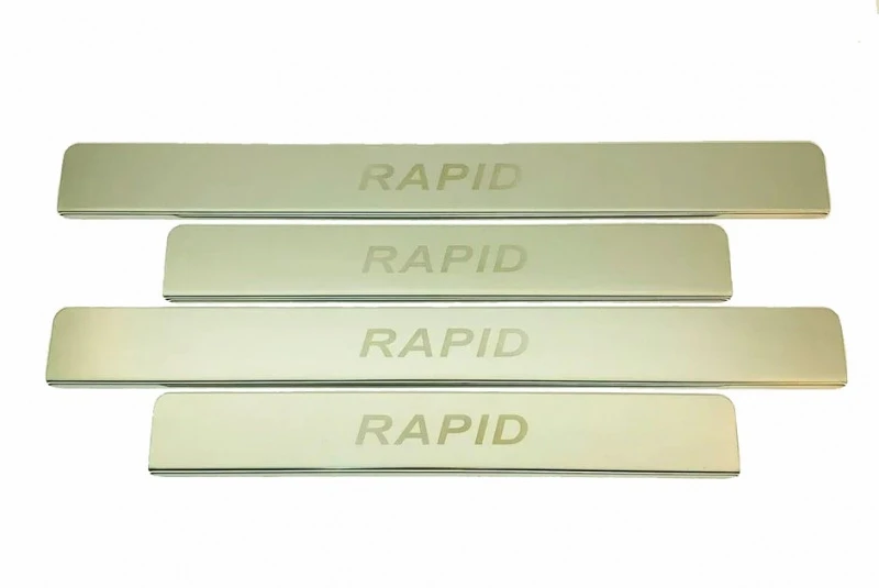 Накладки на пороги из нержавеющей стали 4шт. для Skoda Rapid I Рестайлинг  INOX INOX.SKO.RAP.2012.ST