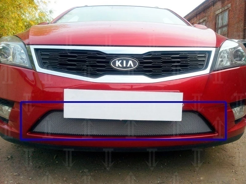 Защитная сетка радиатора для Kia Ceed I Рестайлинг Хром Стрелка 11 KCII.chrome