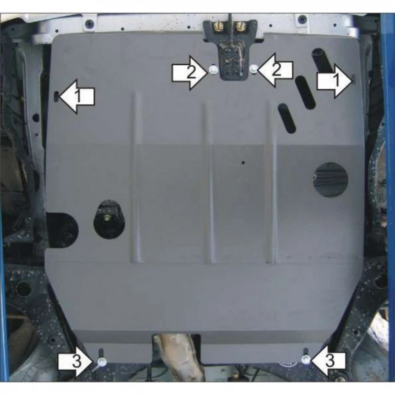 Защита картера и КПП (2 части) для Mitsubishi Mirage Dingo I Рестайлинг  Alfeco ALF1429AL