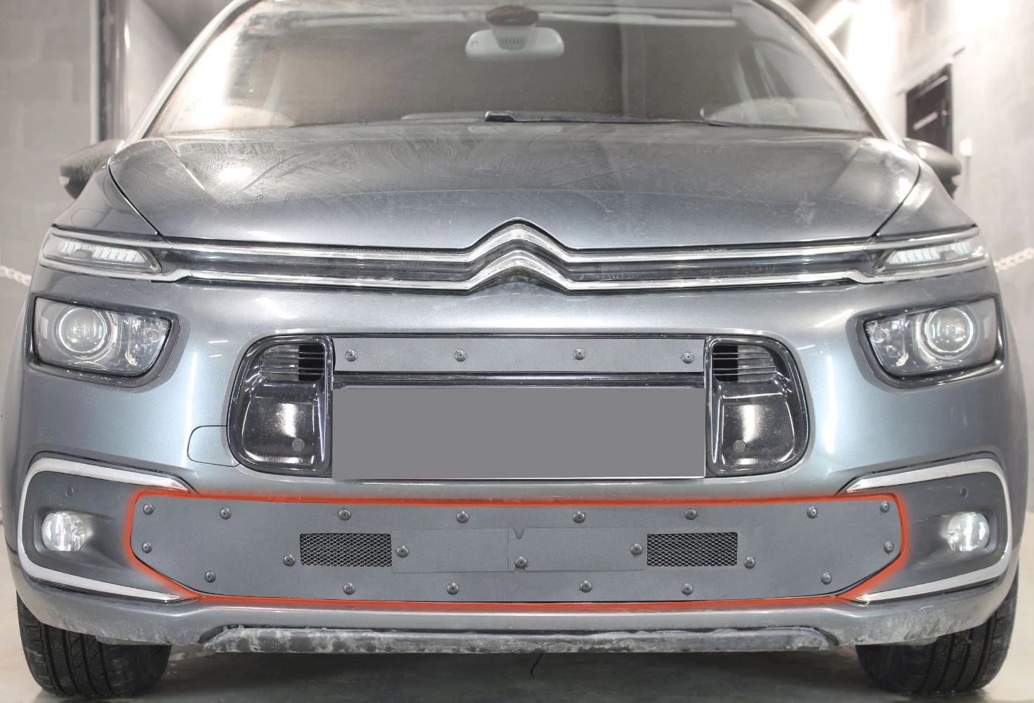 Зимняя заглушка радиатора к съемной сетке низ для Citroen Grand C4 Picasso II Рестайлинг