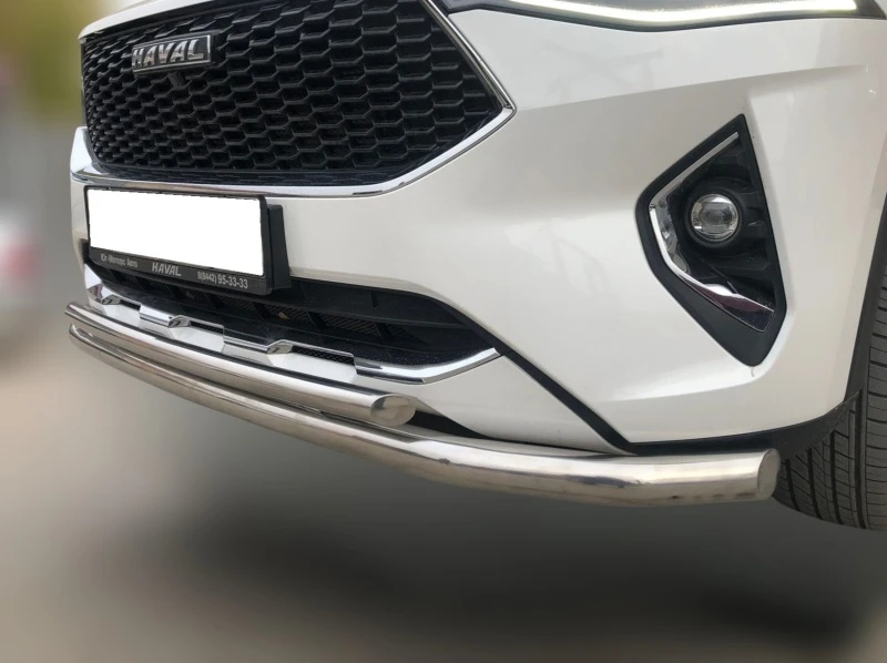 Защита переднего бампера двойная с подгибом d60/42 мм для Haval F7x I  Юко GWF7.19.04