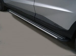 Пороги алюминиевые "Slim Line Silver" 1720 мм для Jetour X70 PLUS I Рестайлинг Серебрянный ТСС JETX70PL23-03S