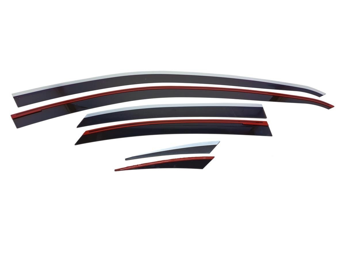 Дефлекторы окон с хром накладками 2D 6 шт для Kaiyi E5