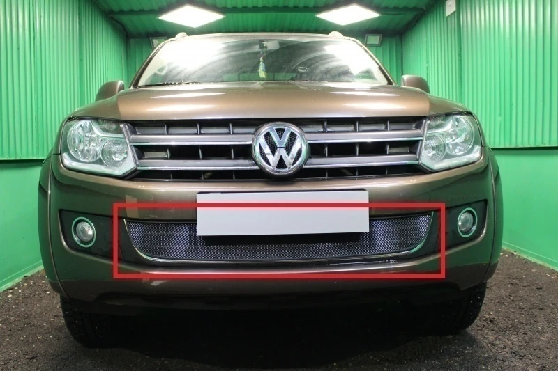 Защитная сетка радиатора для Volkswagen Amarok I Черный Стрелка 11 WVAM10.black