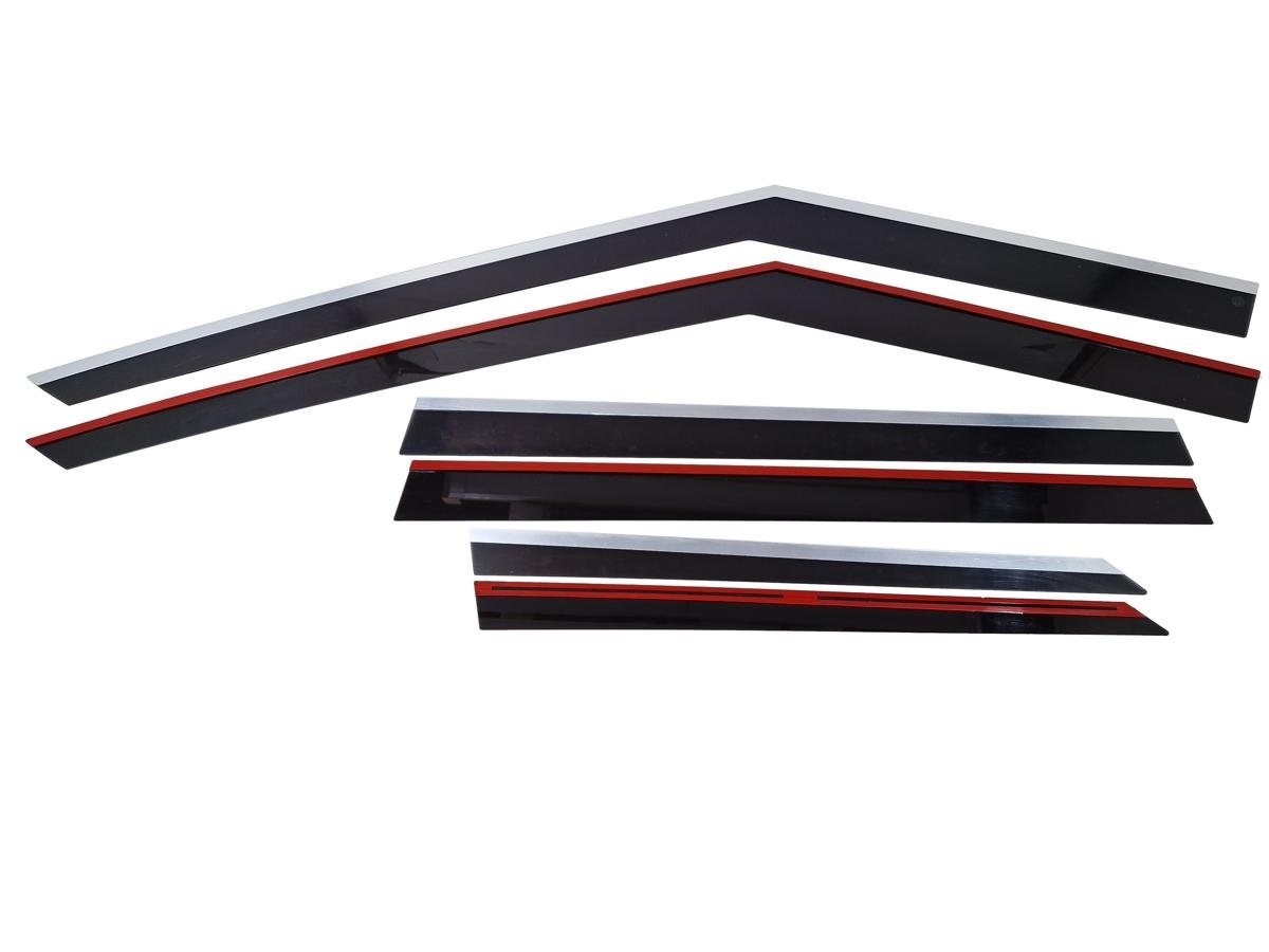 Дефлекторы окон с хром накладками 2D 6 шт для Mitsubishi Outlander IV