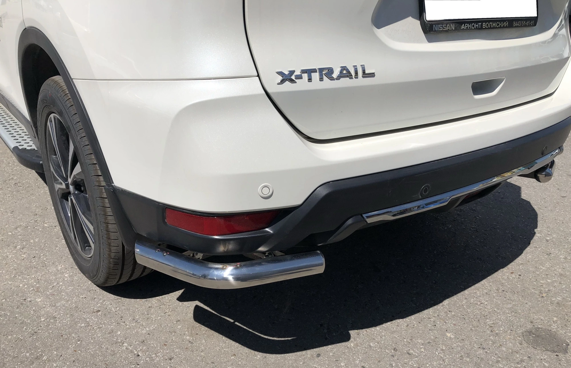 Защита заднего бампера угловая d60 мм для Nissan X-Trail III Рестайлинг  Юко NXT.18.18