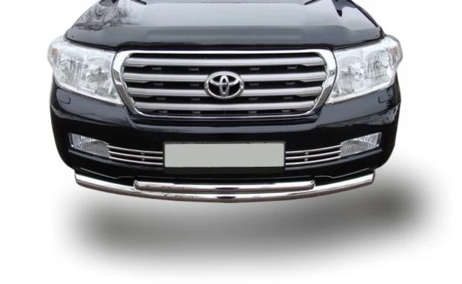 Защита переднего бампера двойная d76/60 мм для Toyota Land Cruiser 200 Series  Юко TLC200.07.04