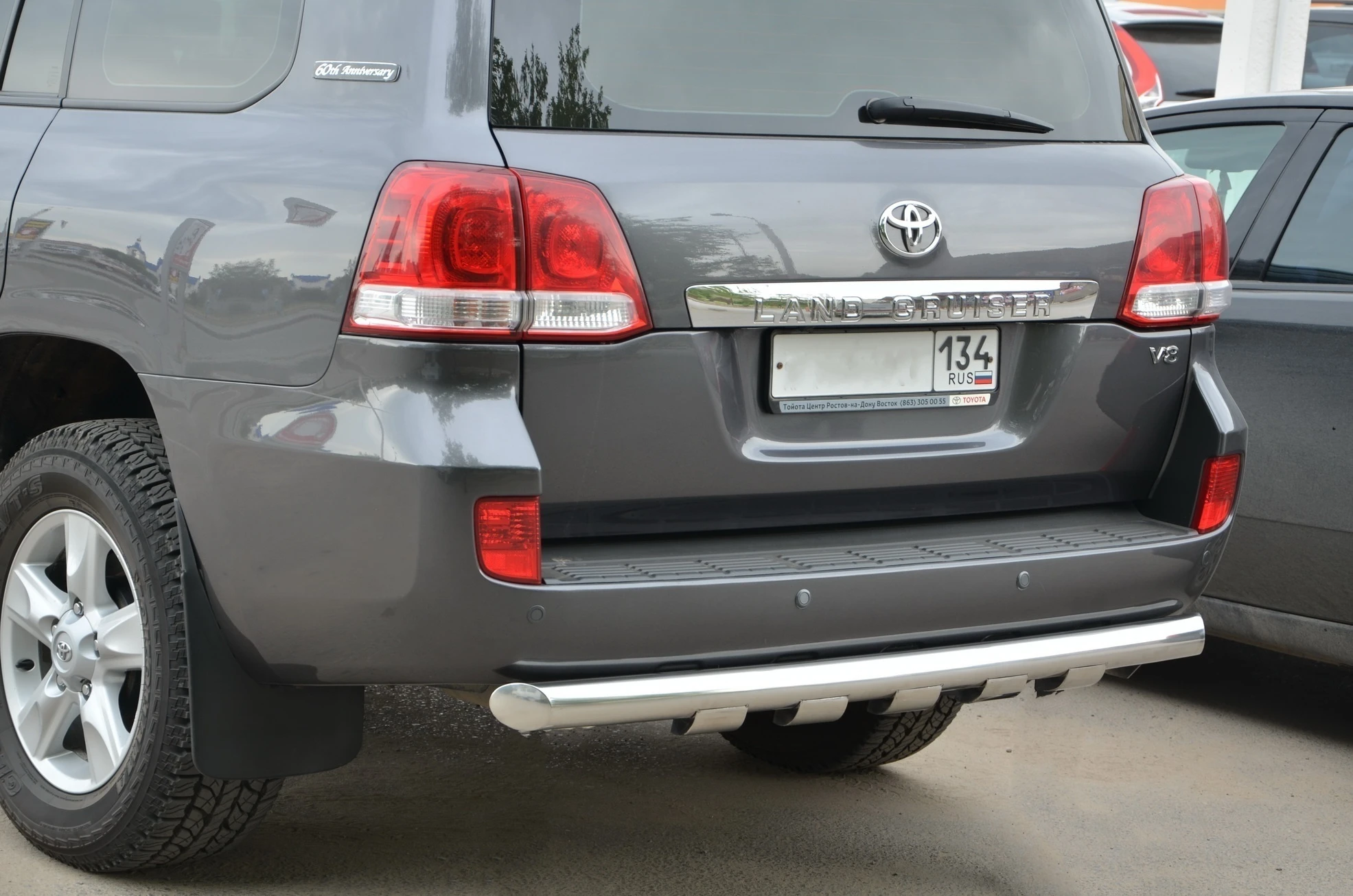 Защита заднего бампера G d76 мм для Toyota Land Cruiser 200 Series  Юко TLC200.07.62