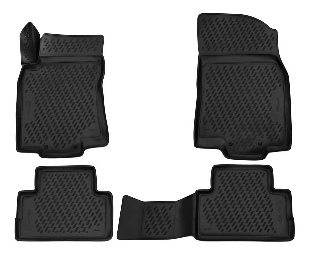 Коврик 3D в салон полиуретан для Nissan Qashqai II Черный Element CARNIS00061.FL