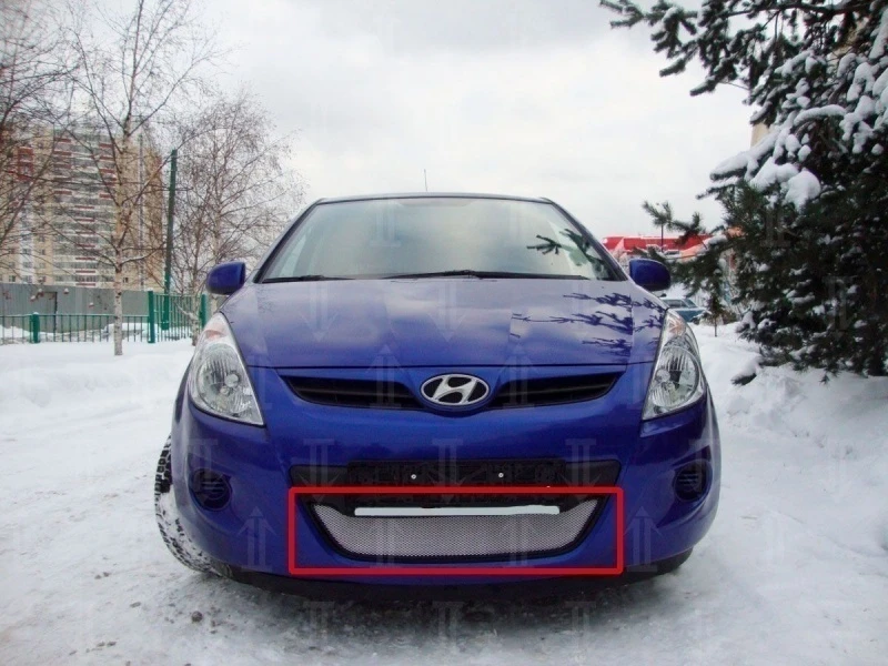 Защитная сетка радиатора для Hyundai i20 I Хром Стрелка 11 Hi20.chrome