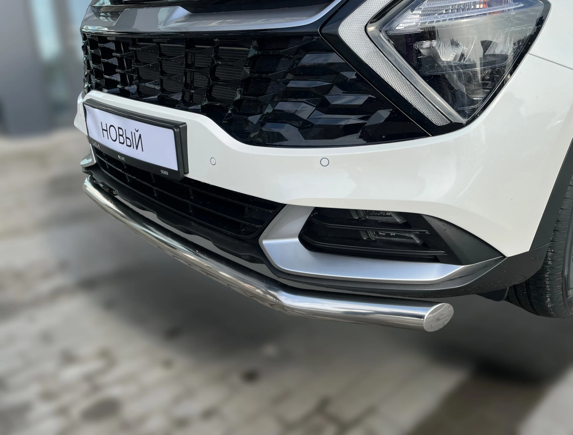 Защита переднего бампера d60 мм для Kia Sportage V  Юко KSP.22.01