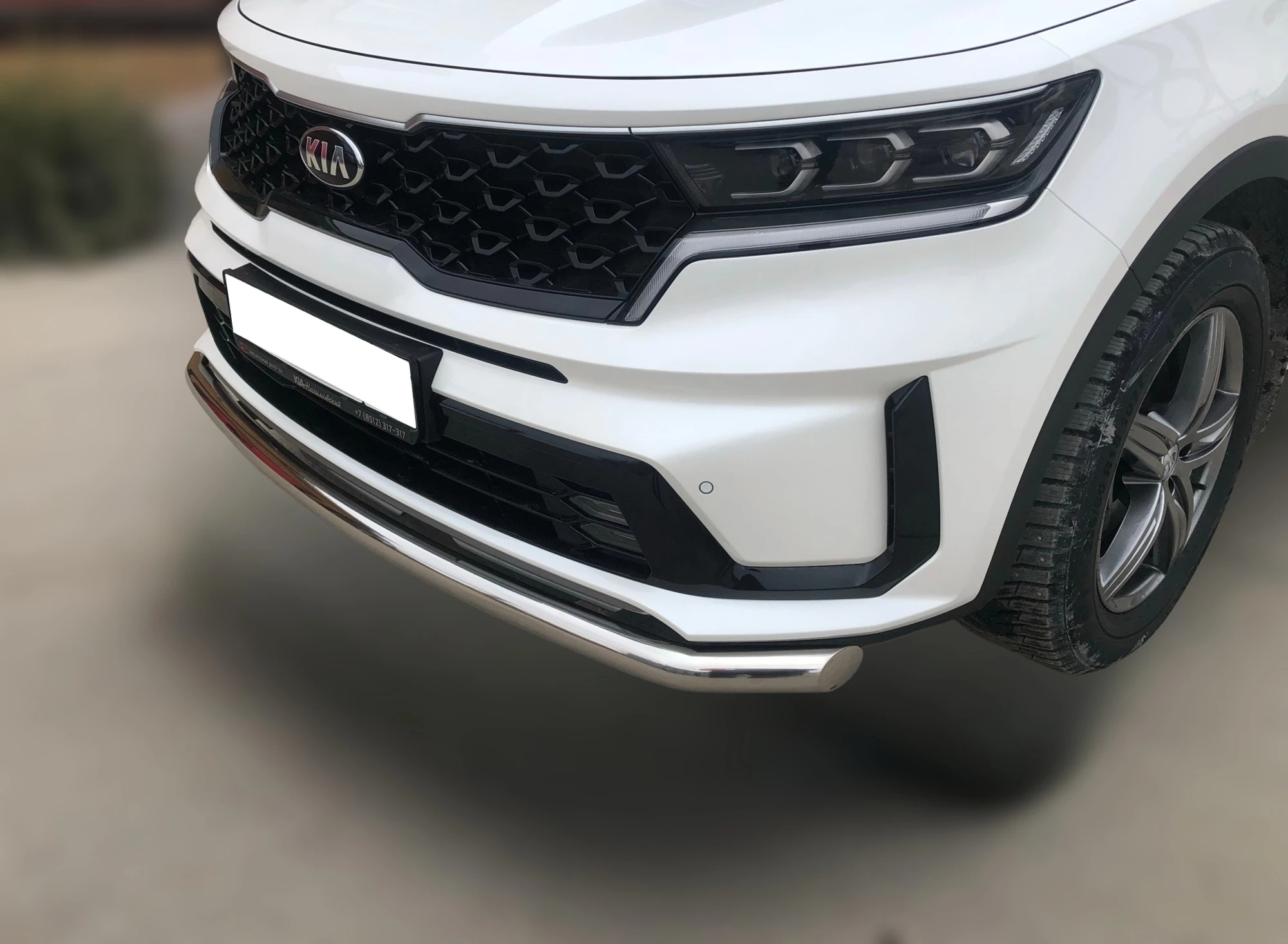 Защита переднего бампера d60 мм для Kia Sorento IV  Юко KSRMQ4.20.02