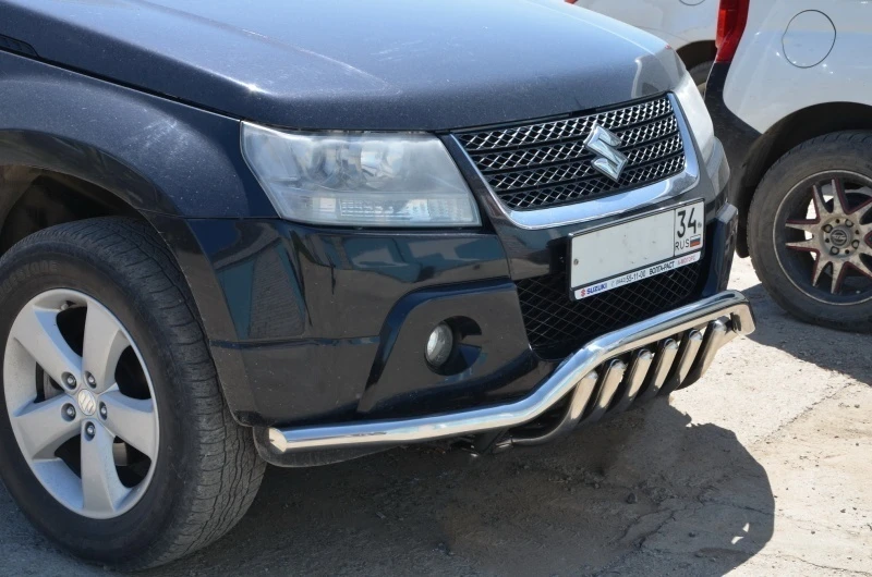 Защита переднего бампера волна+зубья d53/42 мм для Suzuki Grand Vitara III Рестайлинг 2  Юко SGV.13.74