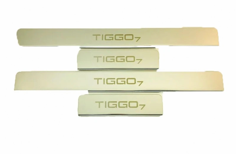 Накладки на пороги из нержавеющей стали 4шт. для Chery Tiggo 7 I  INOX INOX.CHER.TIG7.2017.ST