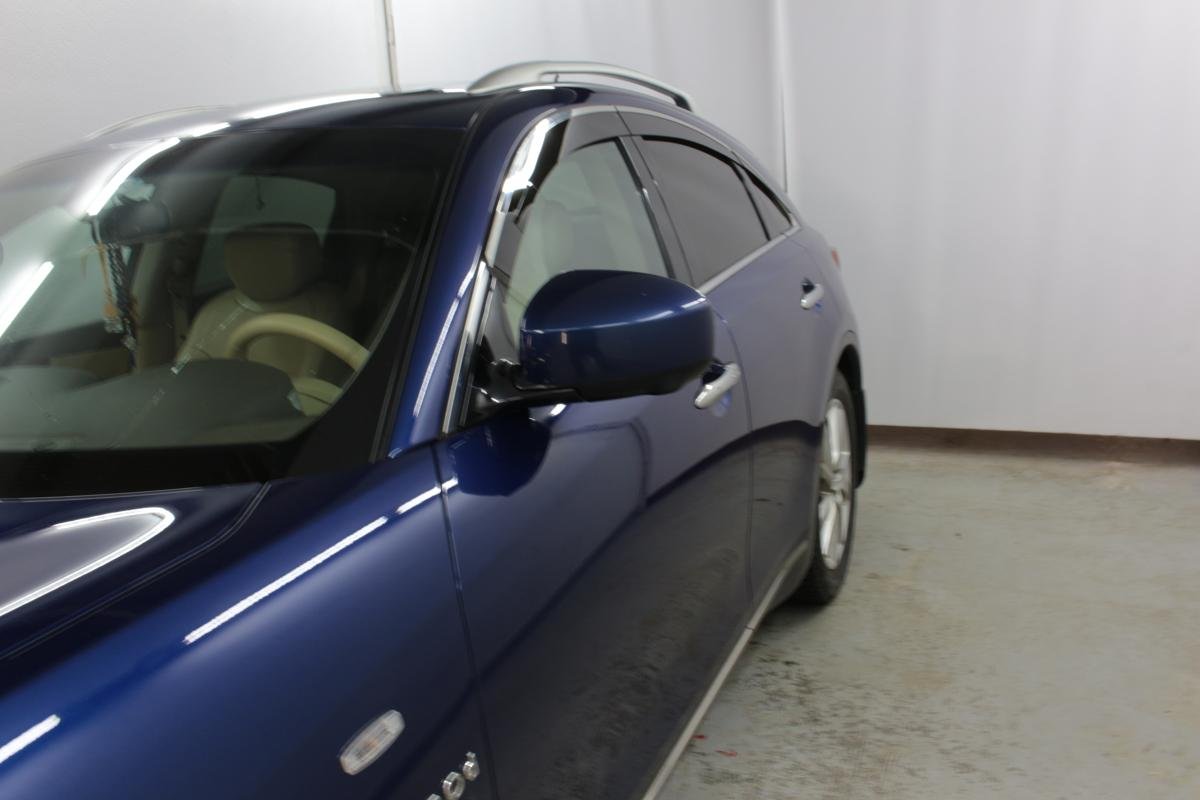 Дефлекторы окон с хром накладками 2D 6 шт для Infiniti QX70