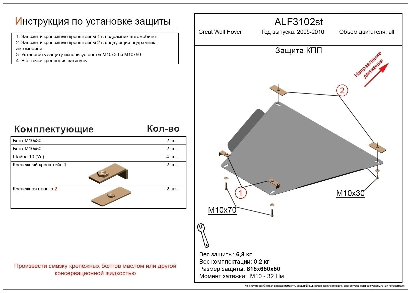 Защита КПП для Great Wall Hover