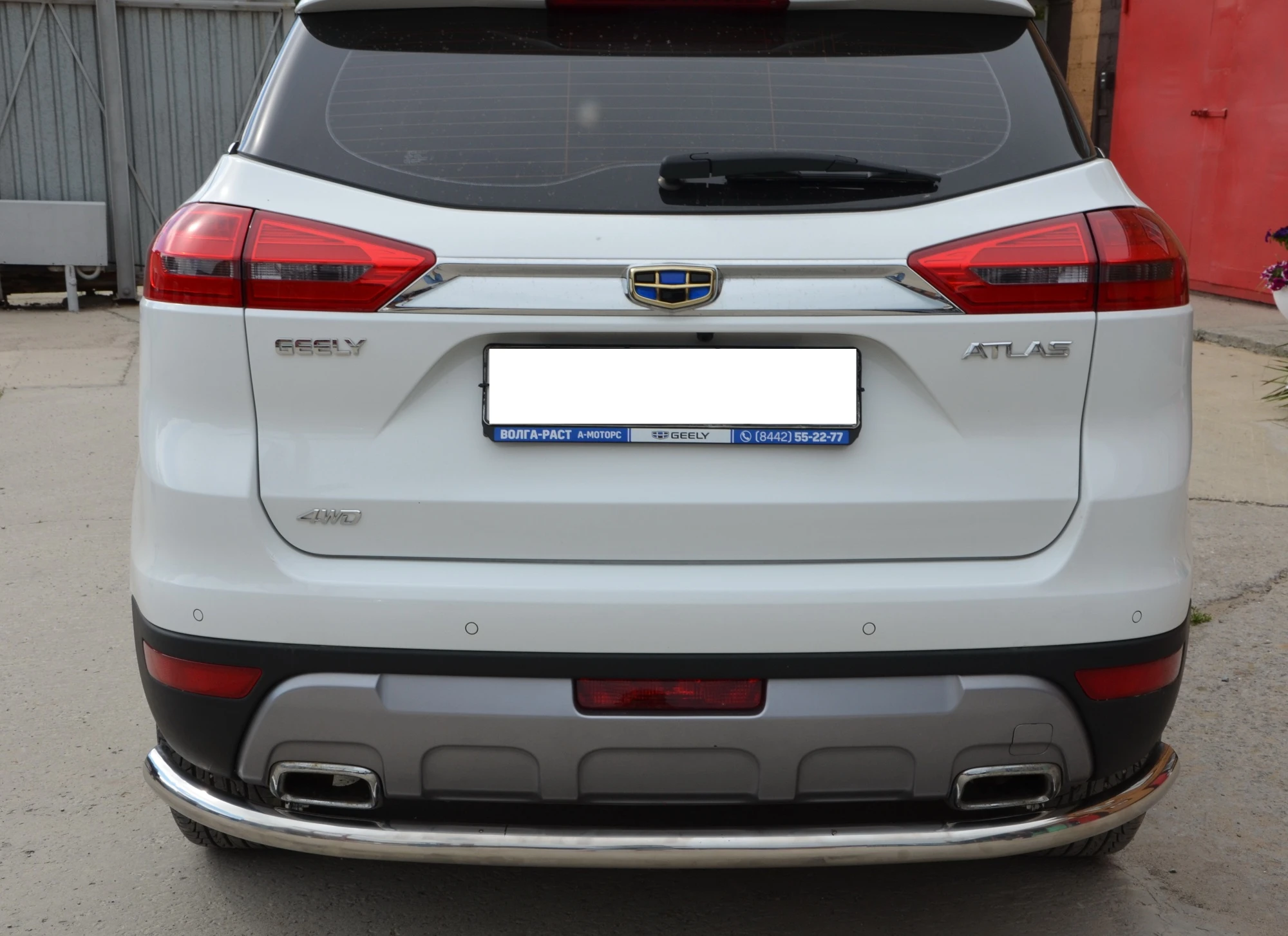 Защита заднего бампера d60 мм для Geely Atlas I  Юко GA.18.21