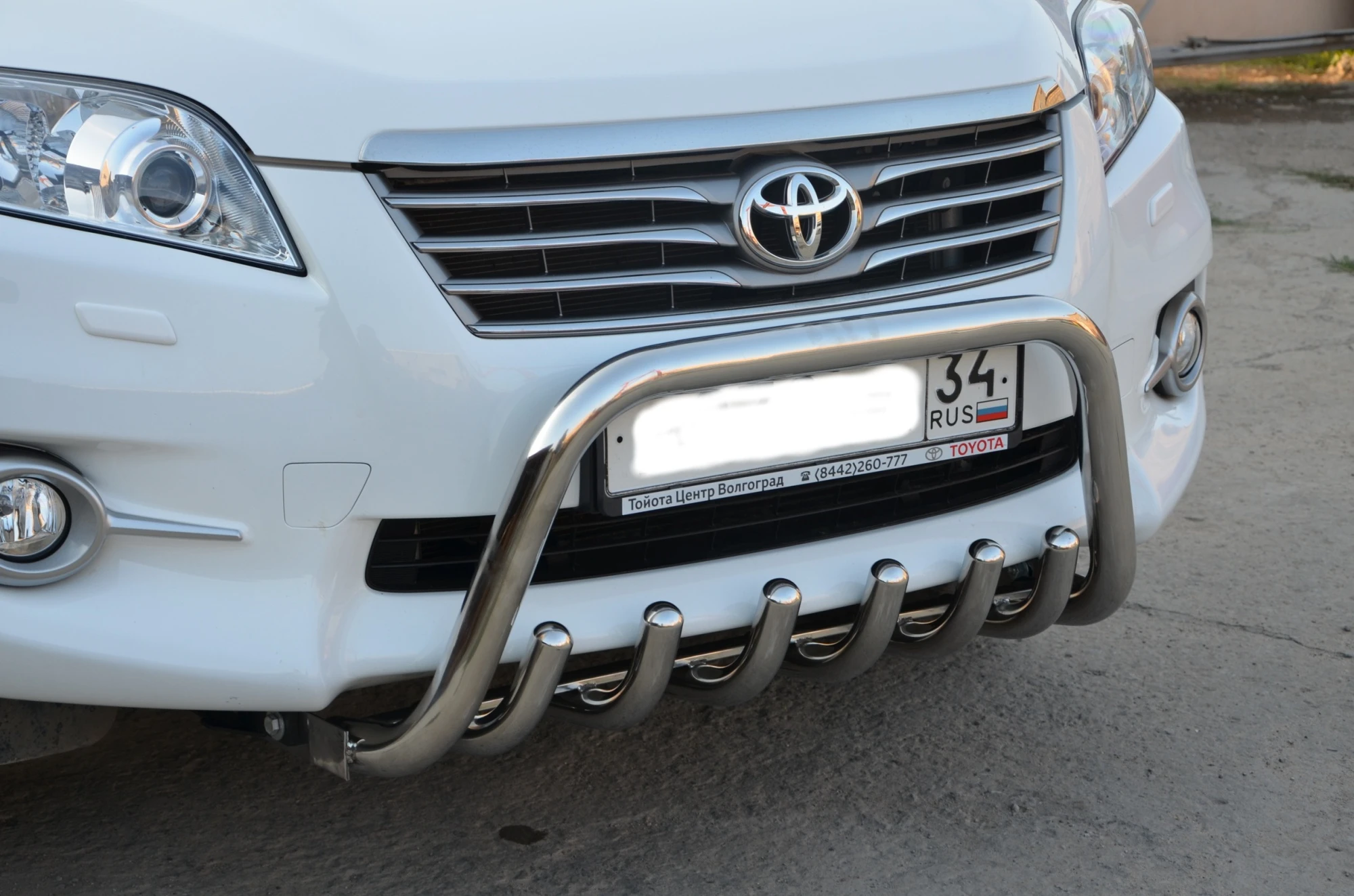 Защита переднего бампера скоба низкая+зубья d53/42 мм для Toyota RAV4 III (XA30) Рестайлинг  Юко TRAV.10.76
