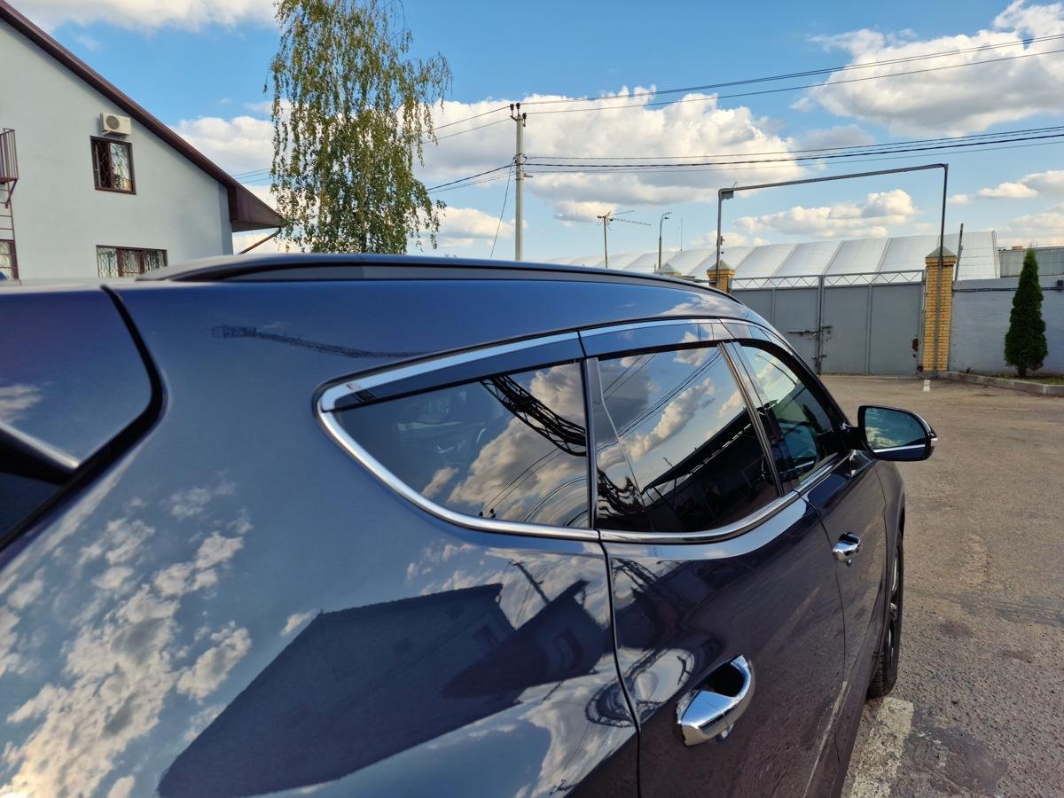 Дефлекторы окон с хром накладками 2D 6 шт для Hyundai Santa Fe III Рестайлинг