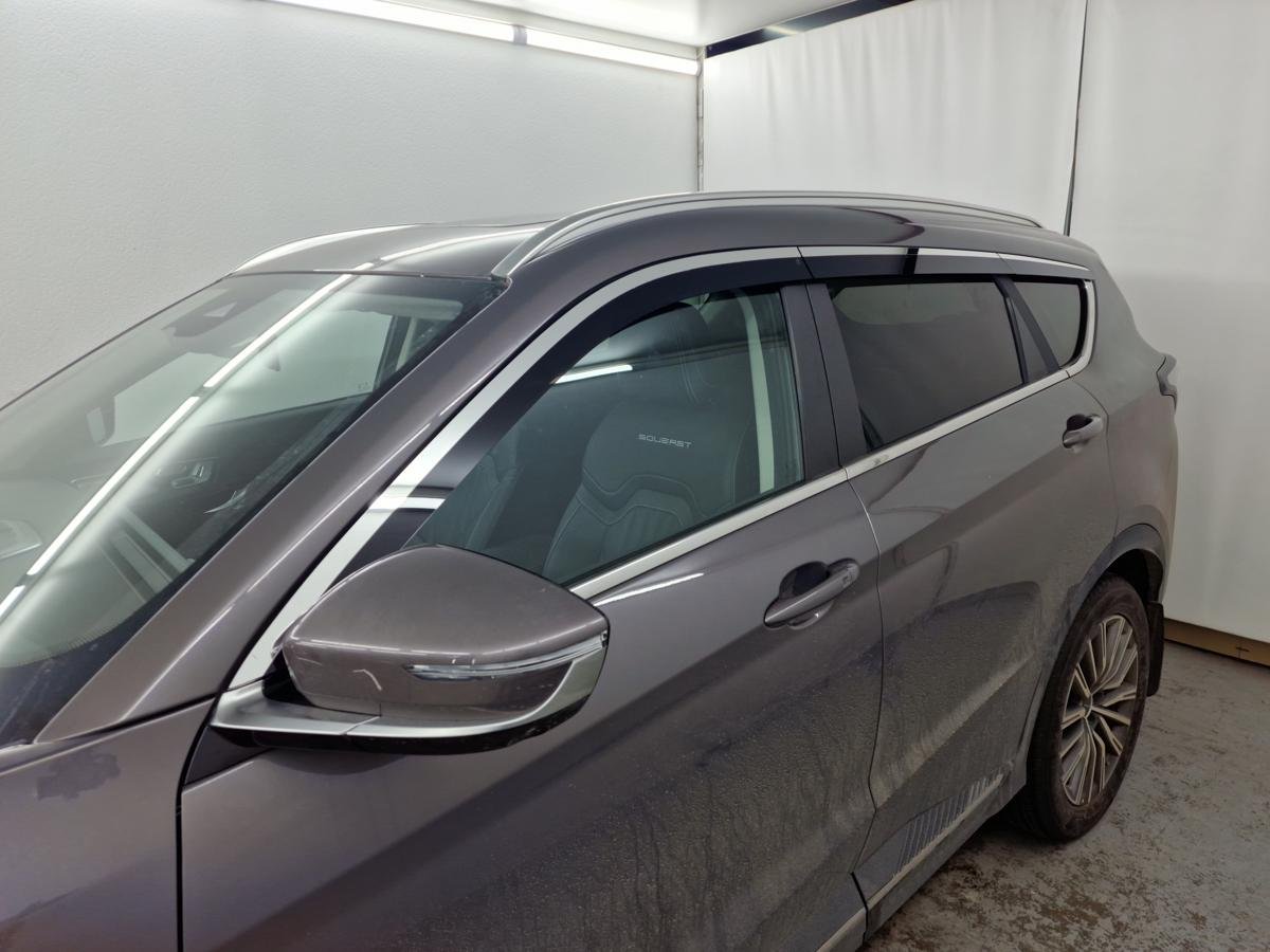 Дефлекторы окон 2D с хром накладками 6 шт. для Soueast S07 I