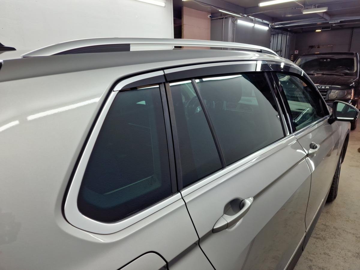 Дефлекторы окон 2D с хром накладками 6 шт. установка на хром молдинг для Volkswagen Tiguan II Рестайлинг