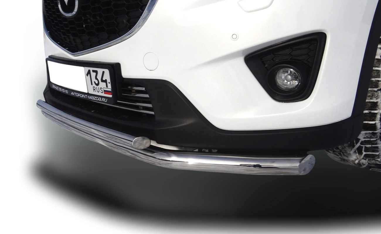 Защита переднего бампера двойная d60/42 мм для Mazda CX-5 I  Юко MCX5.13.03