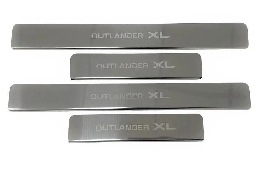 Накладки на пороги из нержавеющей стали 4шт. для Mitsubishi Outlander II Рестайлинг