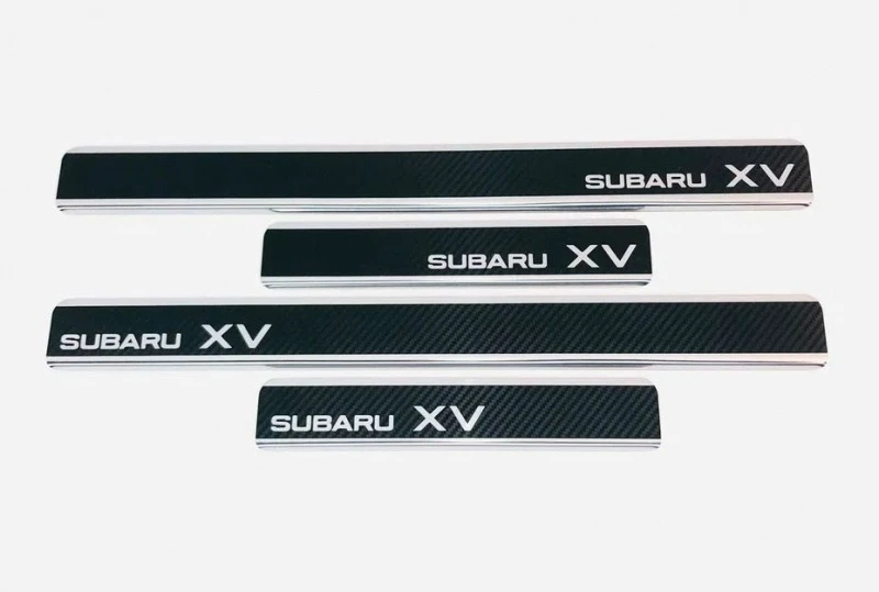 Накладки на пороги нержавеющая сталь под карбон 4шт. для Subaru XV II Рестайлинг Карбон INOX INOX.SUB.XV.2011.CARBON