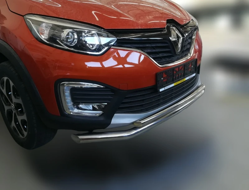 Защита переднего бампера двойная d60/42 мм для Renault Kaptur I  Юко RK.17.03