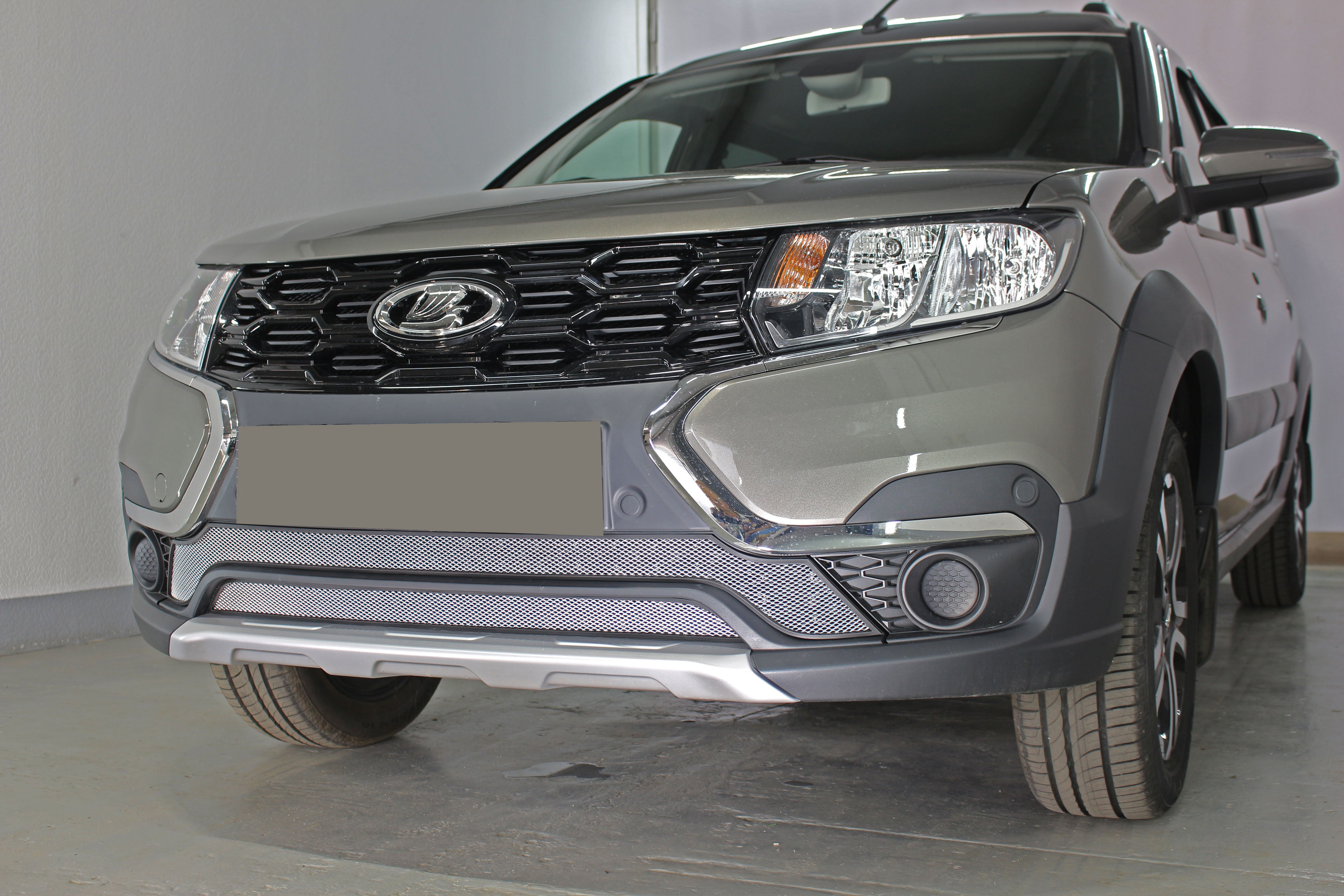 Защитная сетка радиатора низ 2 части для LADA (ВАЗ) Largus I Рестайлинг