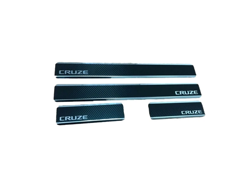 Накладки на пороги нержавеющая сталь под карбон 4шт. для Chevrolet Cruze I  INOX INOX.CHEV.CRU.2008.CARBON