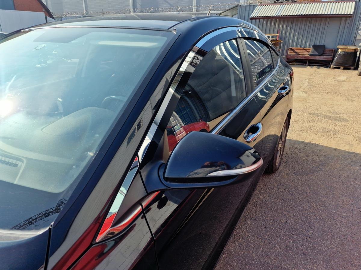 Дефлекторы окон с хром накладками 2D 10 шт для Hyundai Solaris II Рестайлинг