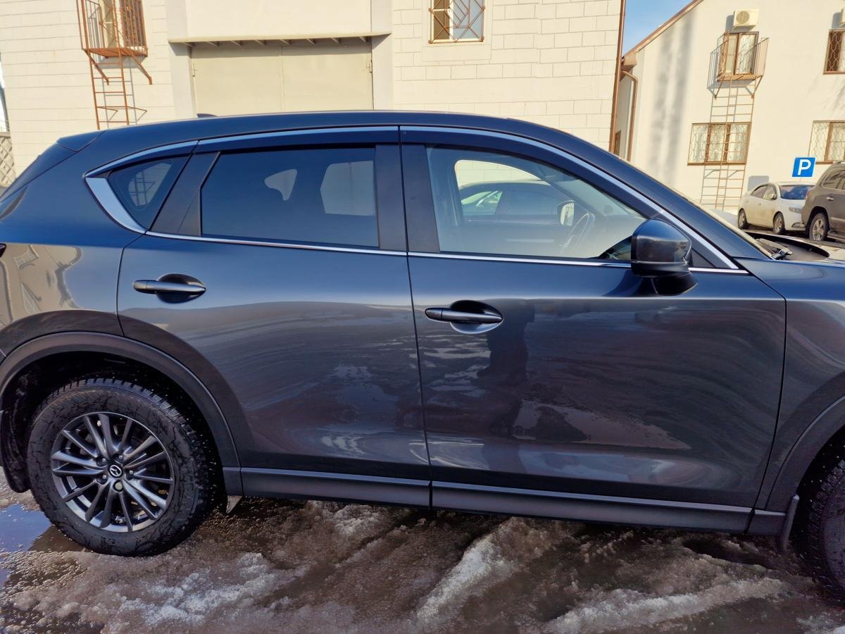 Дефлекторы окон с хром накладками 2D 6 шт для Mazda CX-5 II