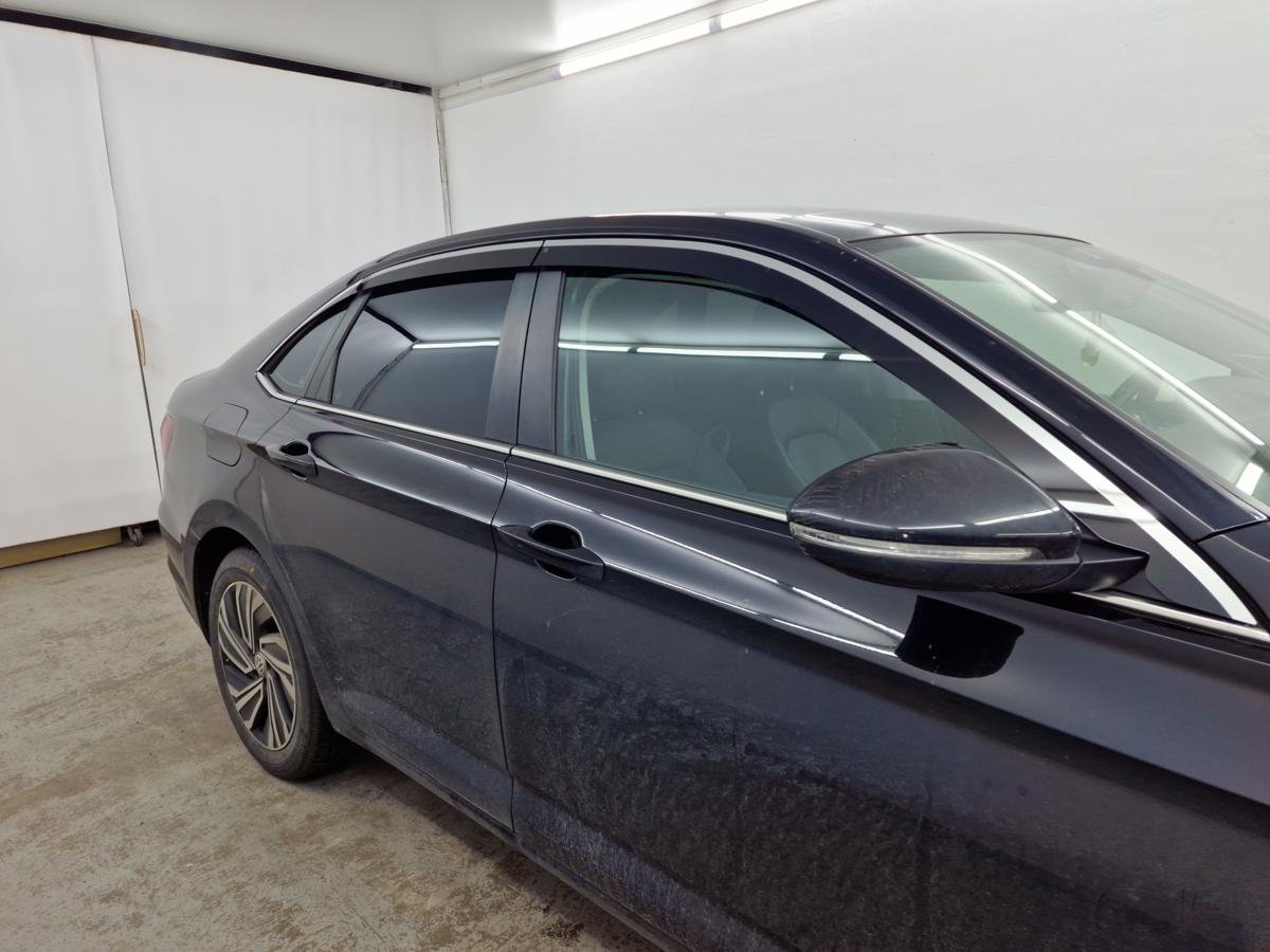 Дефлекторы окон 2D с хром накладками 6 шт. под наклоном для Volkswagen Jetta VII Рестайлинг