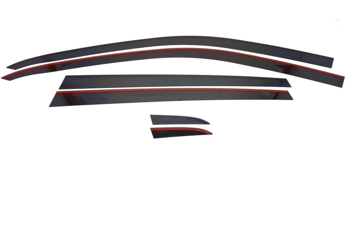 Дефлекторы окон 2D 6 шт. установка на хром молдинг для Volkswagen Tiguan II Рестайлинг