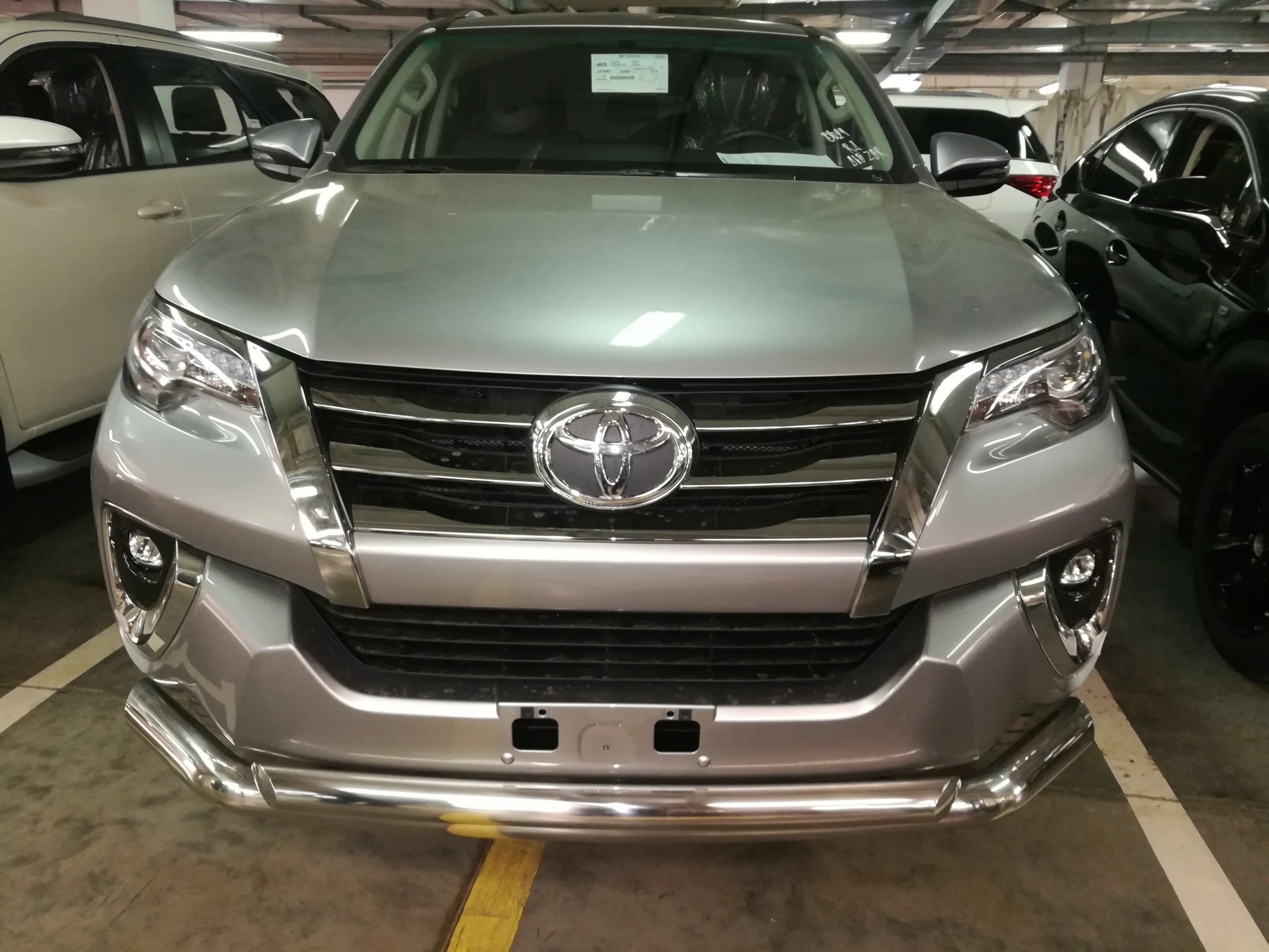 Защита переднего бампера двойная d76/60 мм для Toyota Fortuner II  Юко TF.17.03