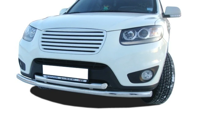 Защита переднего бампера двойная d60/42 мм для Hyundai Santa Fe II Рестайлинг  Юко HYSF.10.03