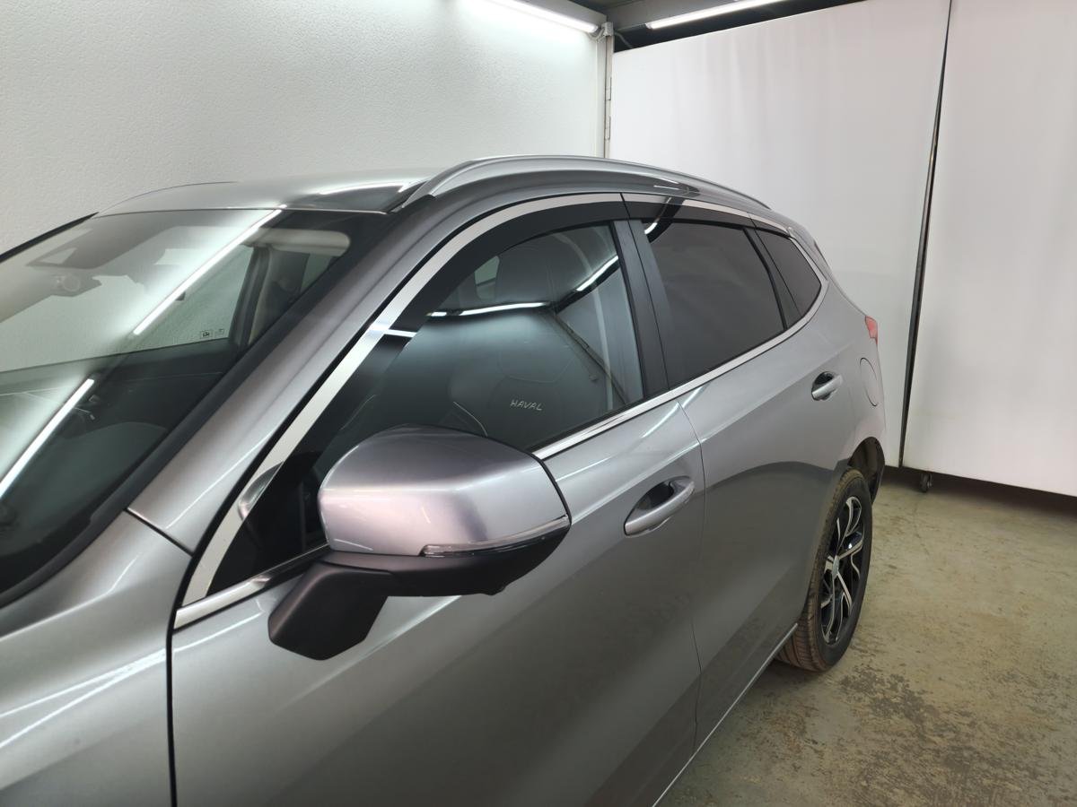 Дефлекторы окон с хром накладками 2D 6 шт для Haval H9 I Рестайлинг