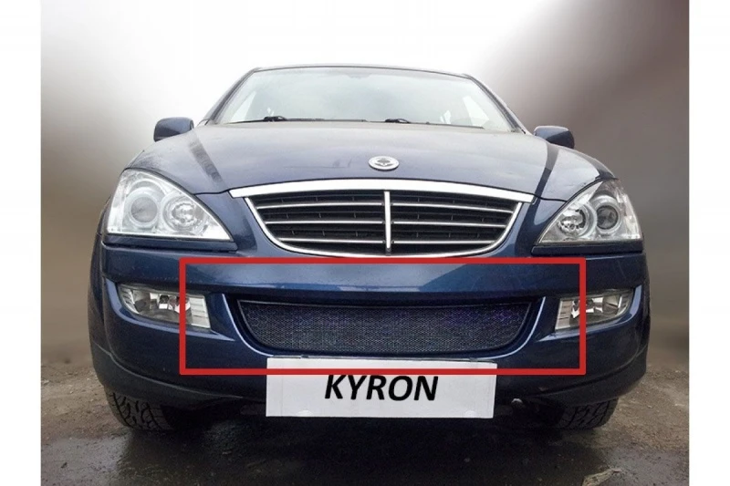 Защитная сетка радиатора для SsangYong Kyron I Рестайлинг Черный Стрелка 11 SYKR.black